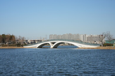 昆山玉湖公园白桥特写