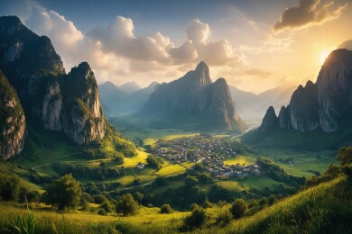 山水田园风光主题