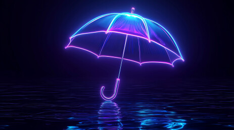 蓝色的科技透明伞