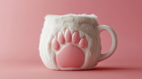 毛茸茸猫爪马克杯