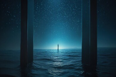 星空下的孤独身影主题