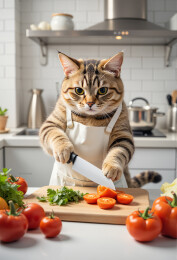 猫大厨切菜