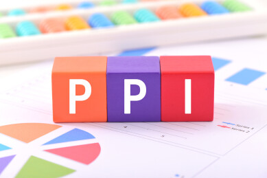 金融办公用品上放着字母积木PPI