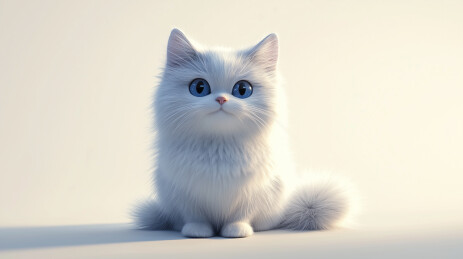 灰白猫咪仰望天空