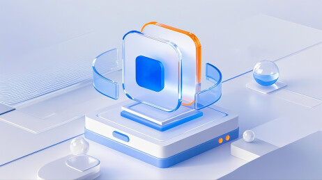 3d玻璃质感B端banner