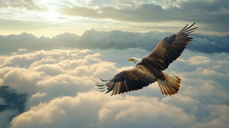 天空中飞翔的雄鹰