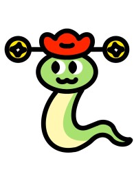 2025年新年春节蛇宝宝财神好运元宝金币