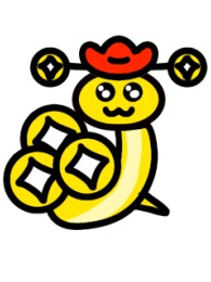 蛇年春节新年快乐蛇宝宝祝福金蛇接财