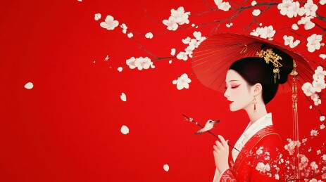 中式新娘插画
