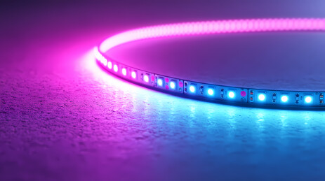 粉蓝霓虹灯带的现代设计