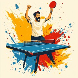 乒乓球插画