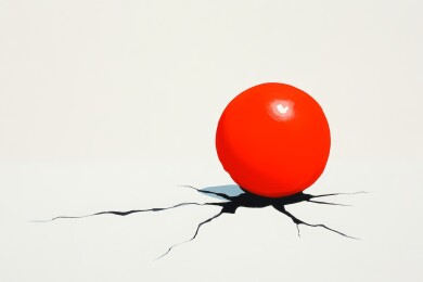 红球裂痕抽象画