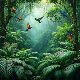 热带雨林中绿意盎然