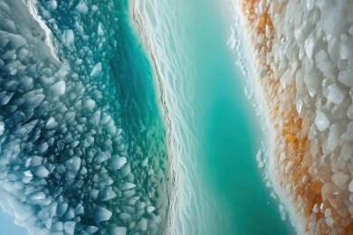 冬季公路上的后视镜景象