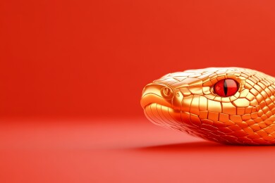 金色眼镜蛇头部特写