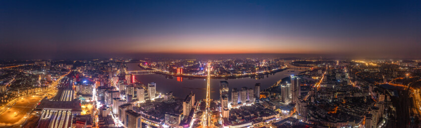 航拍湖南株洲城市风光