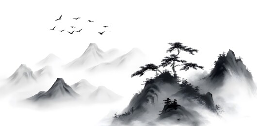 天空映衬下的树木全景