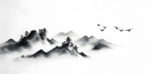 天空映衬下的树木全景
