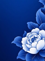 青花瓷花卉背景图