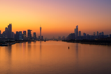 广州塔与珠江新城夜景