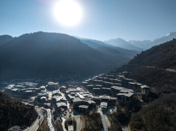 九寨华美胜地冬季风景航拍
