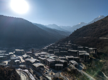 九寨华美胜地冬季风景航拍