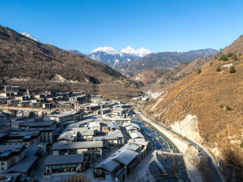 九寨华美胜地冬季风景航拍