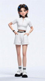 白色穿搭女孩的时尚感