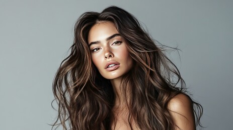 优雅迷人的深色长发