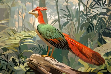 博物馆中的始祖鸟模型