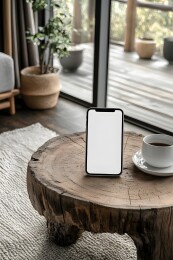 柔和光线下清新白屏手机