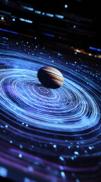 木星环绕光晕炫丽宇宙奇观