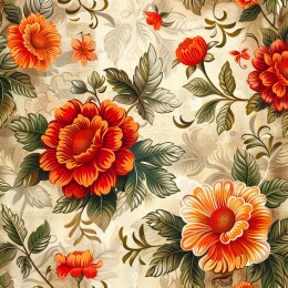 手绘花卉无缝图案