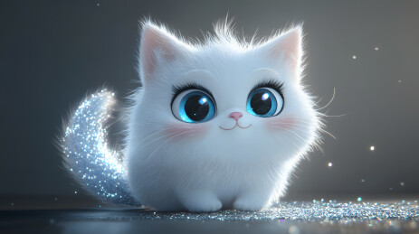 闪耀毛绒小猫3D高清壁纸