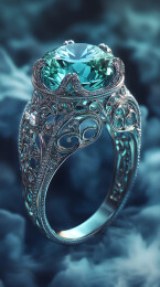 精美碧玺戒指3D渲染图