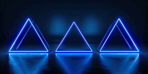 蓝色三角形体积光背景