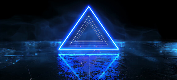 蓝色三角形体积光背景