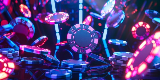 空中飞舞的赌场筹码