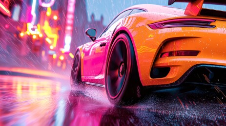 雨夜里的汽车