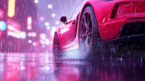 雨夜里的汽车