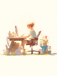 办公室上班族插画