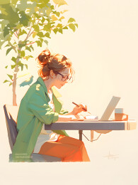 办公室上班族插画