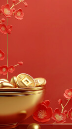 聚宝盆金币梅花