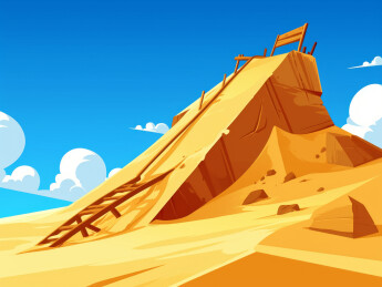 沙漠中的木制瞭望塔