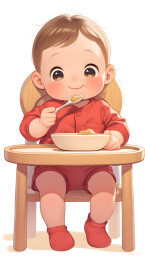 可爱宝宝吃辅食