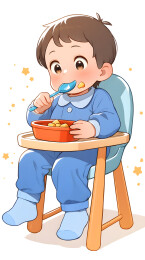 可爱宝宝吃辅食
