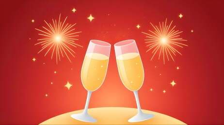 与玫瑰香槟一起庆祝