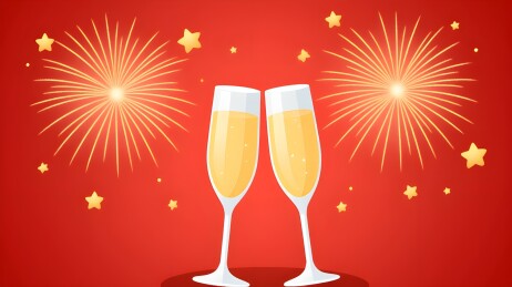 与玫瑰香槟一起庆祝