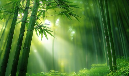 绿意竹林翠绿竹叶清新宁静自然背景