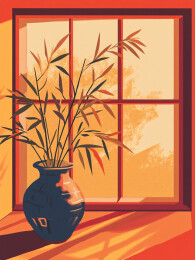 窗边静物写生秋季暖阳